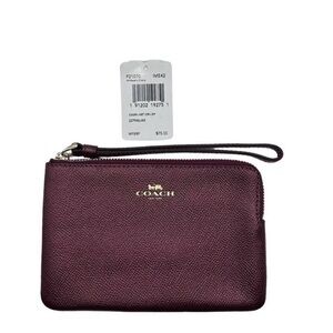 COACH Metallic Cherry Corner Zip Wristlet